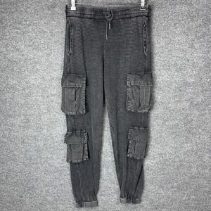 Hard Tail‎ Forever Women's Waffle Knit Cargo Jogger Pants Black Size M